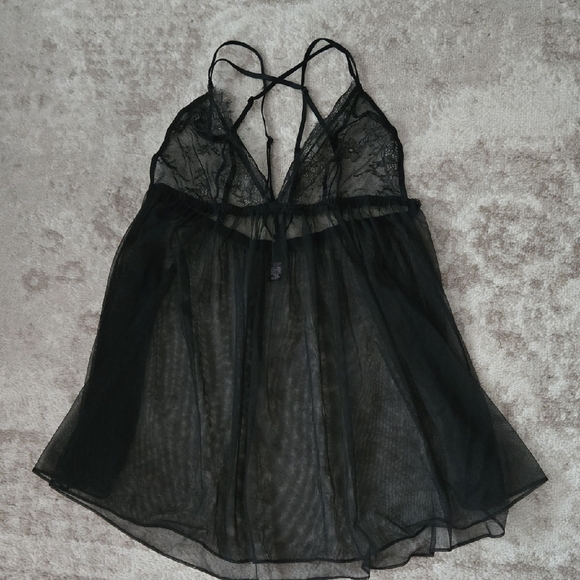 Victoria's Secret Black Mesh Lingerie Size XL - Picture 2 of 6